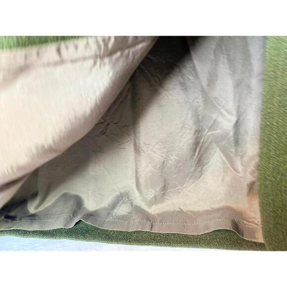 Ferre Gianni Skirt Womens 22 Olive Green Solid  Zip Back Slit Lined Career - Picture 9 of 13